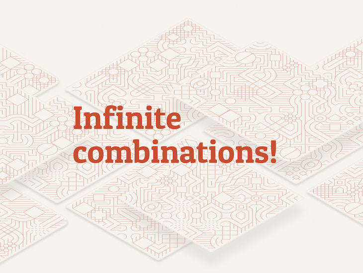 Some Different patterns made using the infinite coloring book
